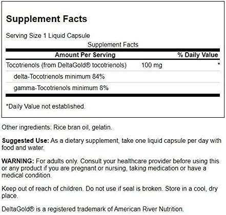 Vitamina E Naturala, Tocotrienol,  Concentratie Dubla, 100 mg, 60 capsule, Swanson