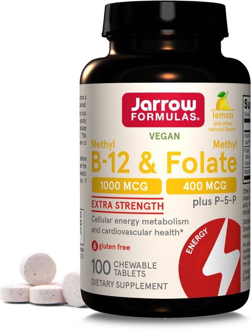 Vitamine Active Metilate B6 B9 B12, 100 caps Masticabile Fara Zahar, Jarrow Formulas