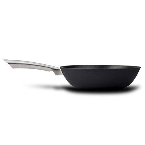 Wok Premium din Fonta Antiaderenta cu Maner din Otel Inoxidabil, 28 cm, Atlas Nava