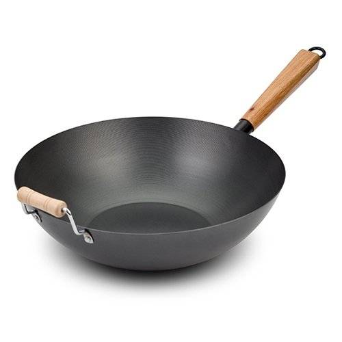 Wok Profesional din Otel Carbon, 35 cm, Cantonese Nava