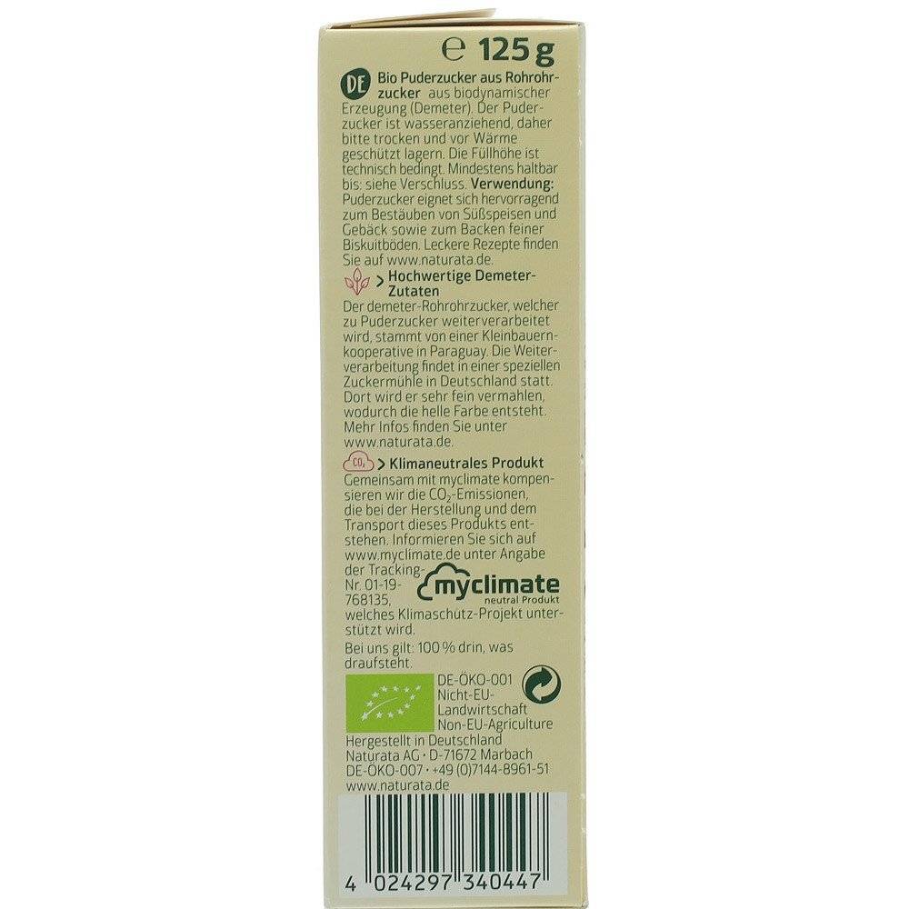 Zahar pudra bio Naturata, 125g