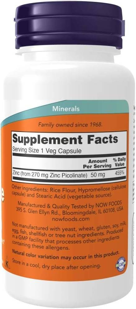 Zinc Picolinat 50 mg, 60 capsule Now Foods