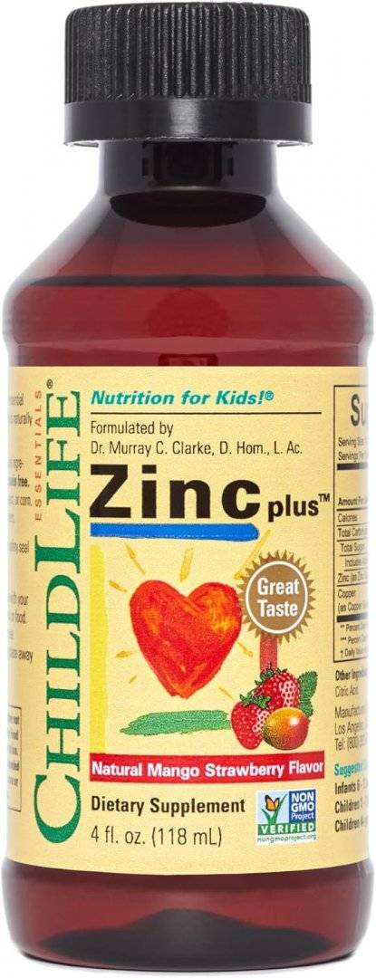 Zinc Plus, Natural Mango Strawberry, 118 ml, Childlife Essentials