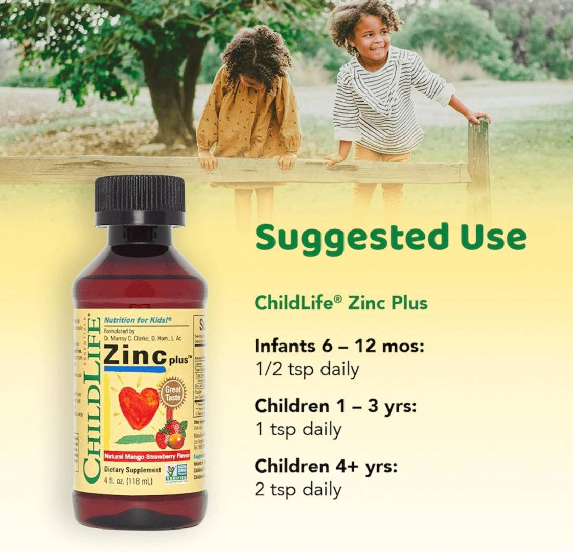 Zinc Plus, Natural Mango Strawberry, 118 ml, Childlife Essentials