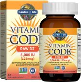 Vitamin Code Raw D3, 5000 IU, 60 capsule, Garden of Life