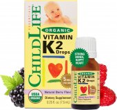 Vitamina K2 Picaturi, 15 mcg, Natural Berry, 7 ml, Childlife Essentials